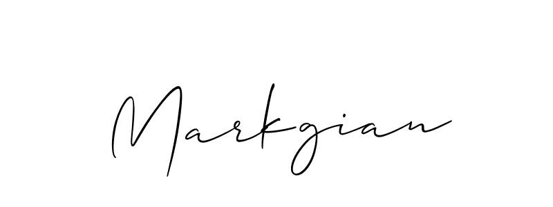 Make a beautiful signature design for name Markgian. With this signature (Allison_Script) style, you can create a handwritten signature for free. Markgian signature style 2 images and pictures png