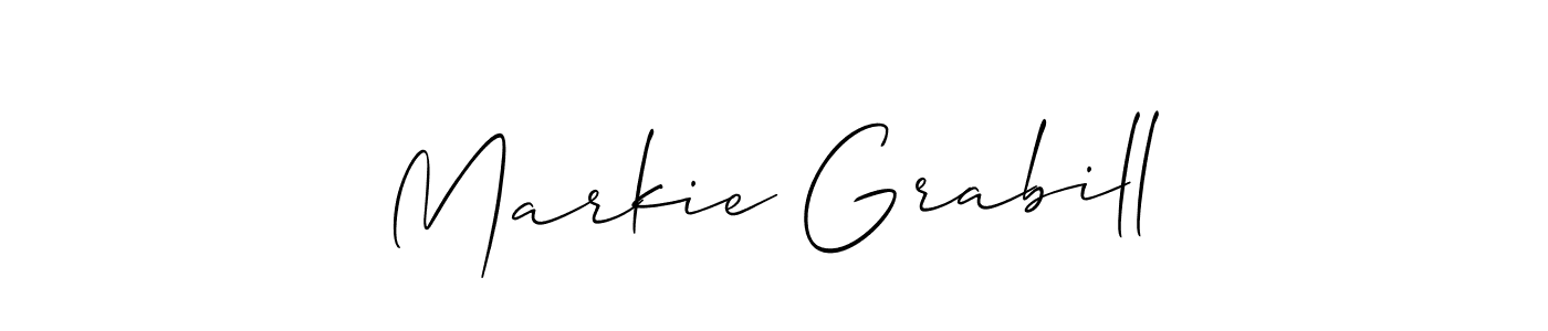 Also You can easily find your signature by using the search form. We will create Markie Grabill name handwritten signature images for you free of cost using Allison_Script sign style. Markie Grabill signature style 2 images and pictures png