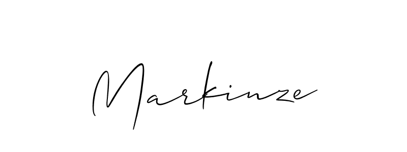 Use a signature maker to create a handwritten signature online. With this signature software, you can design (Allison_Script) your own signature for name Markinze. Markinze signature style 2 images and pictures png