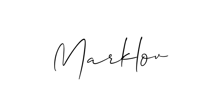 Allison_Script is a professional signature style that is perfect for those who want to add a touch of class to their signature. It is also a great choice for those who want to make their signature more unique. Get Marklov name to fancy signature for free. Marklov signature style 2 images and pictures png