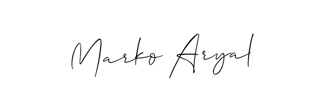 How to Draw Marko Aryal signature style? Allison_Script is a latest design signature styles for name Marko Aryal. Marko Aryal signature style 2 images and pictures png