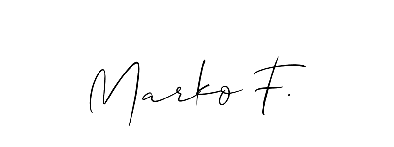 How to Draw Marko F. signature style? Allison_Script is a latest design signature styles for name Marko F.. Marko F. signature style 2 images and pictures png