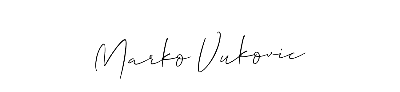 The best way (Allison_Script) to make a short signature is to pick only two or three words in your name. The name Marko Vukovic include a total of six letters. For converting this name. Marko Vukovic signature style 2 images and pictures png