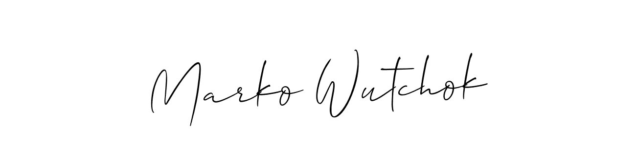 Marko Wutchok stylish signature style. Best Handwritten Sign (Allison_Script) for my name. Handwritten Signature Collection Ideas for my name Marko Wutchok. Marko Wutchok signature style 2 images and pictures png