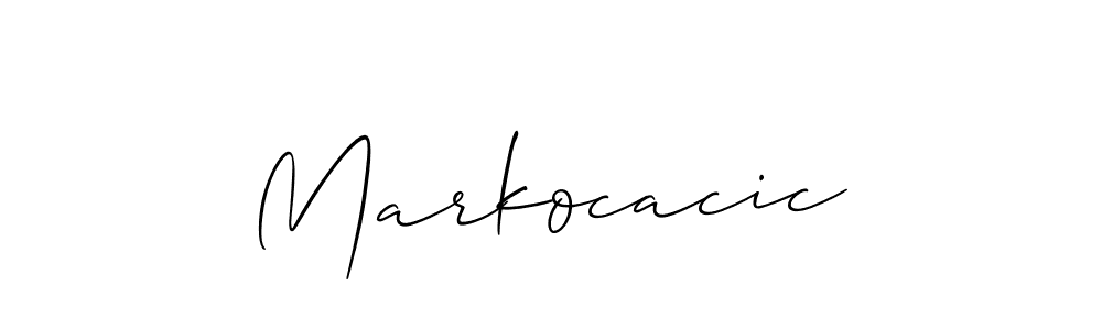 Make a short Markocacic signature style. Manage your documents anywhere anytime using Allison_Script. Create and add eSignatures, submit forms, share and send files easily. Markocacic signature style 2 images and pictures png