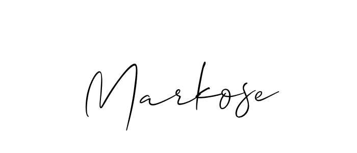 You should practise on your own different ways (Allison_Script) to write your name (Markose) in signature. don't let someone else do it for you. Markose signature style 2 images and pictures png