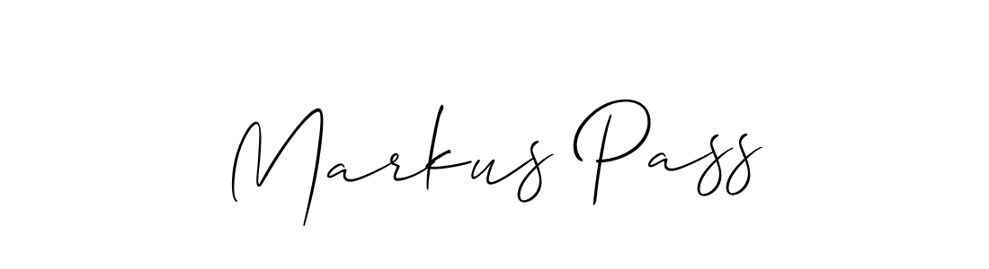 Use a signature maker to create a handwritten signature online. With this signature software, you can design (Allison_Script) your own signature for name Markus Pass. Markus Pass signature style 2 images and pictures png