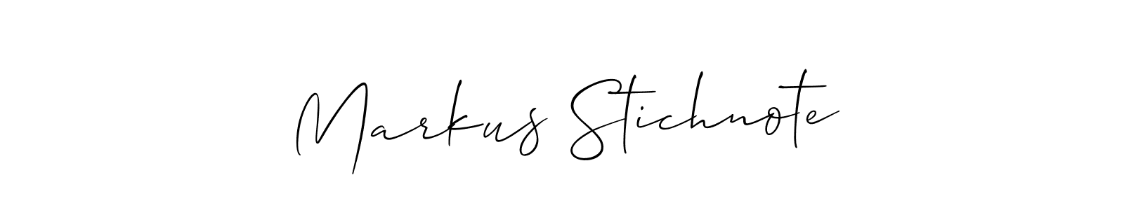 Markus Stichnote stylish signature style. Best Handwritten Sign (Allison_Script) for my name. Handwritten Signature Collection Ideas for my name Markus Stichnote. Markus Stichnote signature style 2 images and pictures png