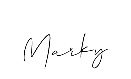 Design your own signature with our free online signature maker. With this signature software, you can create a handwritten (Allison_Script) signature for name Marky. Marky signature style 2 images and pictures png