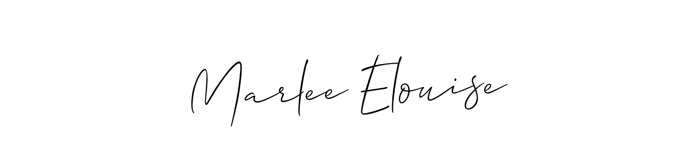 The best way (Allison_Script) to make a short signature is to pick only two or three words in your name. The name Marlee Elouise include a total of six letters. For converting this name. Marlee Elouise signature style 2 images and pictures png