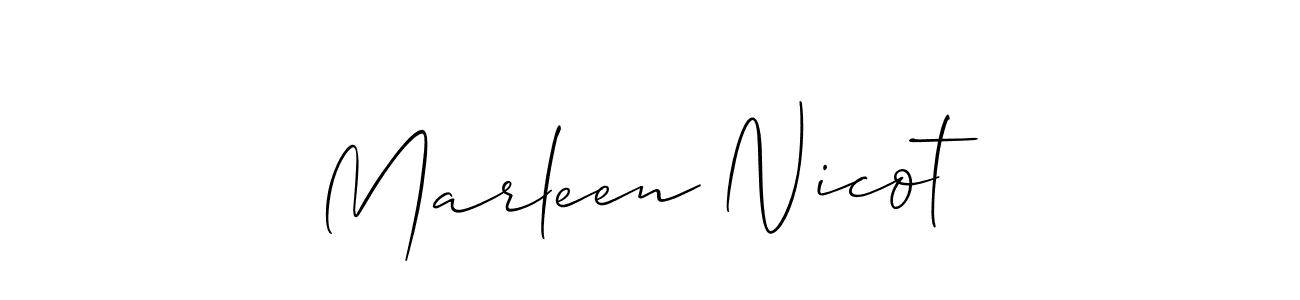 Design your own signature with our free online signature maker. With this signature software, you can create a handwritten (Allison_Script) signature for name Marleen Nicot. Marleen Nicot signature style 2 images and pictures png