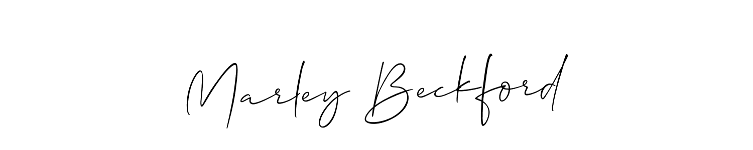 You should practise on your own different ways (Allison_Script) to write your name (Marley Beckford) in signature. don't let someone else do it for you. Marley Beckford signature style 2 images and pictures png