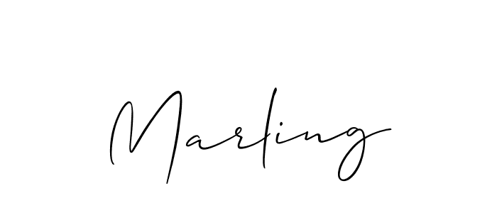 Use a signature maker to create a handwritten signature online. With this signature software, you can design (Allison_Script) your own signature for name Marling. Marling signature style 2 images and pictures png