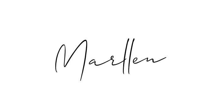 Use a signature maker to create a handwritten signature online. With this signature software, you can design (Allison_Script) your own signature for name Marllen. Marllen signature style 2 images and pictures png