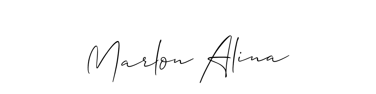 Make a beautiful signature design for name Marlon Alina. With this signature (Allison_Script) style, you can create a handwritten signature for free. Marlon Alina signature style 2 images and pictures png