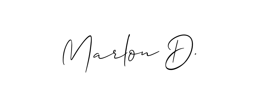 You should practise on your own different ways (Allison_Script) to write your name (Marlon D.) in signature. don't let someone else do it for you. Marlon D. signature style 2 images and pictures png