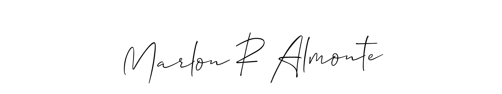 Create a beautiful signature design for name Marlon R Almonte. With this signature (Allison_Script) fonts, you can make a handwritten signature for free. Marlon R Almonte signature style 2 images and pictures png