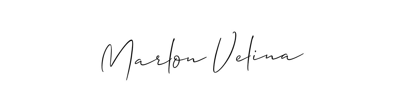 How to make Marlon Velina signature? Allison_Script is a professional autograph style. Create handwritten signature for Marlon Velina name. Marlon Velina signature style 2 images and pictures png