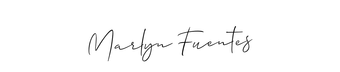 How to make Marlyn Fuentes name signature. Use Allison_Script style for creating short signs online. This is the latest handwritten sign. Marlyn Fuentes signature style 2 images and pictures png