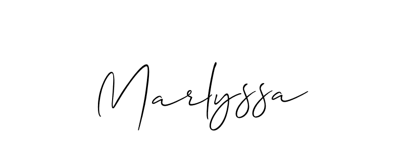 Make a short Marlyssa signature style. Manage your documents anywhere anytime using Allison_Script. Create and add eSignatures, submit forms, share and send files easily. Marlyssa signature style 2 images and pictures png