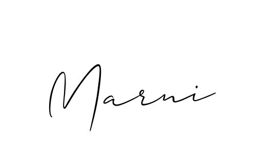 Design your own signature with our free online signature maker. With this signature software, you can create a handwritten (Allison_Script) signature for name Marni. Marni signature style 2 images and pictures png