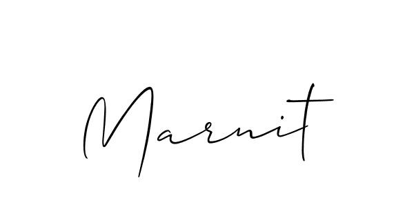 Design your own signature with our free online signature maker. With this signature software, you can create a handwritten (Allison_Script) signature for name Marnit. Marnit signature style 2 images and pictures png