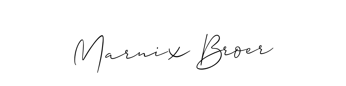 The best way (Allison_Script) to make a short signature is to pick only two or three words in your name. The name Marnix Broer include a total of six letters. For converting this name. Marnix Broer signature style 2 images and pictures png