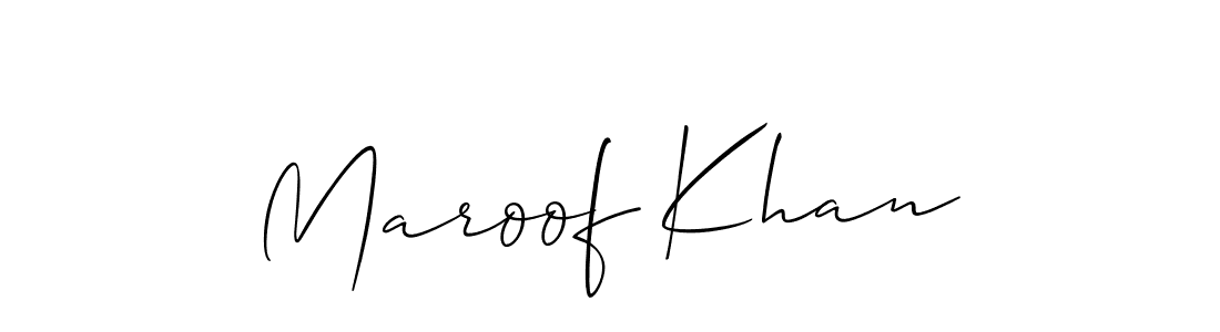 How to make Maroof Khan signature? Allison_Script is a professional autograph style. Create handwritten signature for Maroof Khan name. Maroof Khan signature style 2 images and pictures png