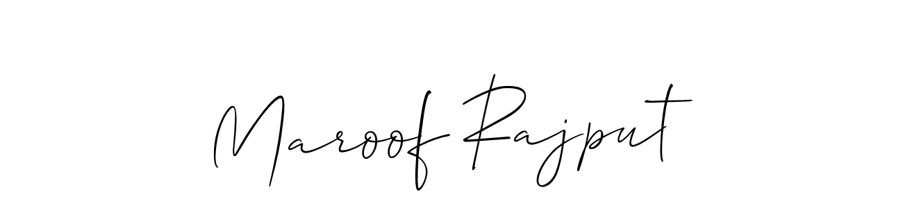 Also You can easily find your signature by using the search form. We will create Maroof Rajput name handwritten signature images for you free of cost using Allison_Script sign style. Maroof Rajput signature style 2 images and pictures png