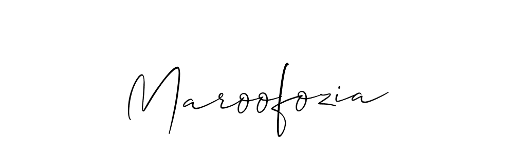 How to make Maroofozia signature? Allison_Script is a professional autograph style. Create handwritten signature for Maroofozia name. Maroofozia signature style 2 images and pictures png