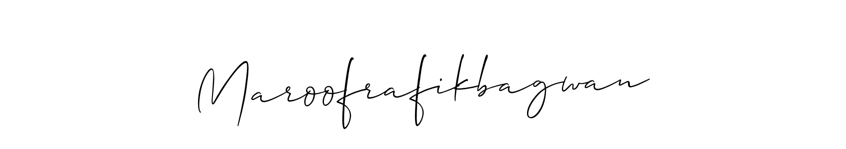 Design your own signature with our free online signature maker. With this signature software, you can create a handwritten (Allison_Script) signature for name Maroofrafikbagwan. Maroofrafikbagwan signature style 2 images and pictures png