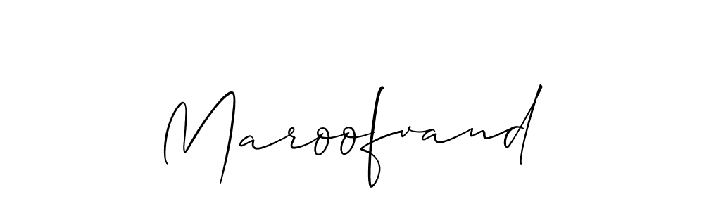 The best way (Allison_Script) to make a short signature is to pick only two or three words in your name. The name Maroofvand include a total of six letters. For converting this name. Maroofvand signature style 2 images and pictures png