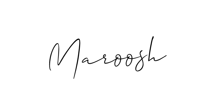 Design your own signature with our free online signature maker. With this signature software, you can create a handwritten (Allison_Script) signature for name Maroosh. Maroosh signature style 2 images and pictures png