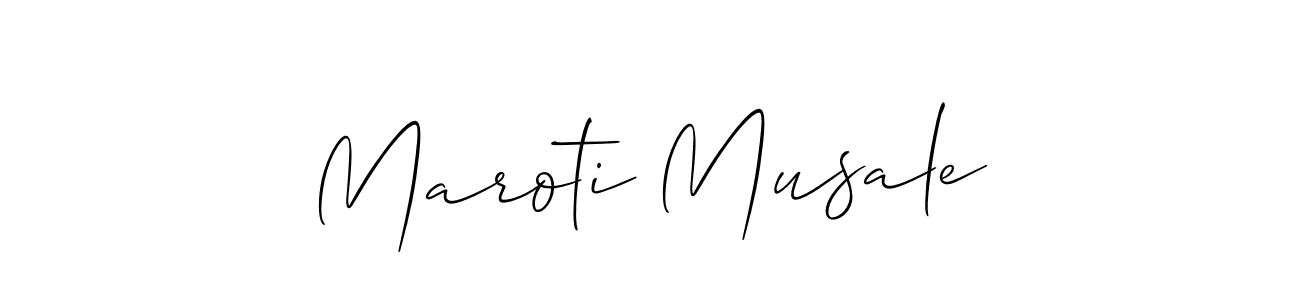 Create a beautiful signature design for name Maroti Musale. With this signature (Allison_Script) fonts, you can make a handwritten signature for free. Maroti Musale signature style 2 images and pictures png