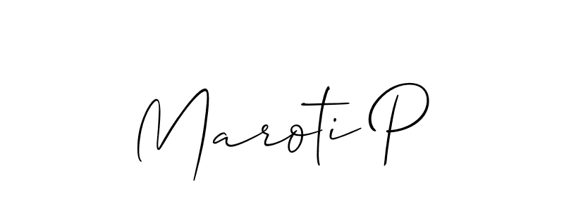 Design your own signature with our free online signature maker. With this signature software, you can create a handwritten (Allison_Script) signature for name Maroti P. Maroti P signature style 2 images and pictures png