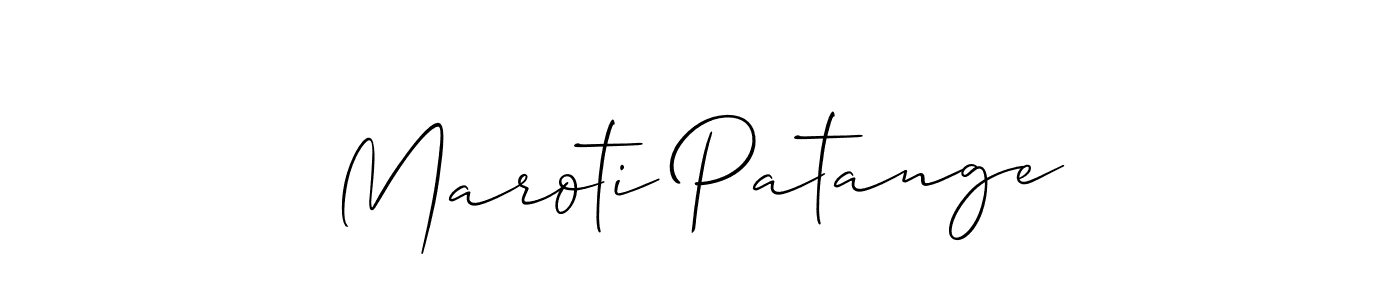 Similarly Allison_Script is the best handwritten signature design. Signature creator online .You can use it as an online autograph creator for name Maroti Patange. Maroti Patange signature style 2 images and pictures png