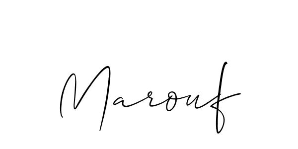 The best way (Allison_Script) to make a short signature is to pick only two or three words in your name. The name Marouf include a total of six letters. For converting this name. Marouf signature style 2 images and pictures png