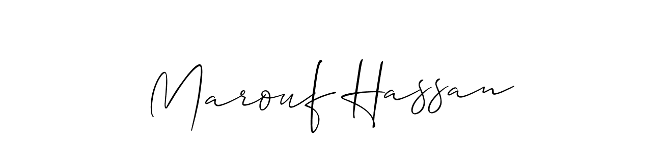 Create a beautiful signature design for name Marouf Hassan. With this signature (Allison_Script) fonts, you can make a handwritten signature for free. Marouf Hassan signature style 2 images and pictures png