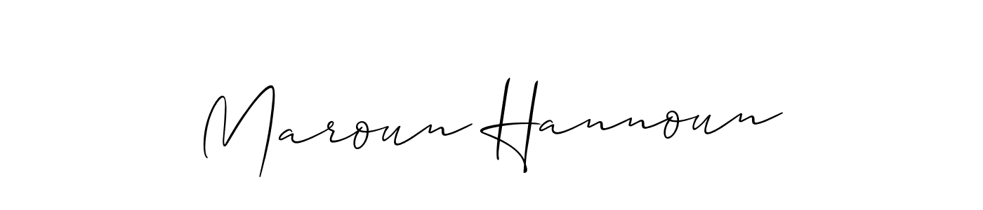 Make a beautiful signature design for name Maroun Hannoun. With this signature (Allison_Script) style, you can create a handwritten signature for free. Maroun Hannoun signature style 2 images and pictures png