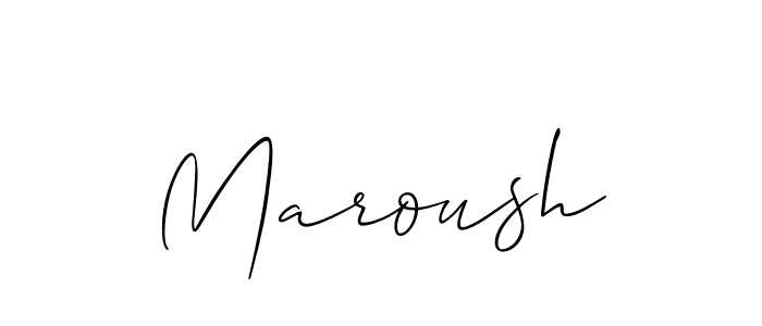 It looks lik you need a new signature style for name Maroush. Design unique handwritten (Allison_Script) signature with our free signature maker in just a few clicks. Maroush signature style 2 images and pictures png