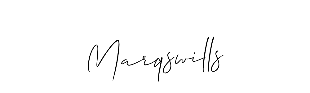 How to make Marqswills name signature. Use Allison_Script style for creating short signs online. This is the latest handwritten sign. Marqswills signature style 2 images and pictures png