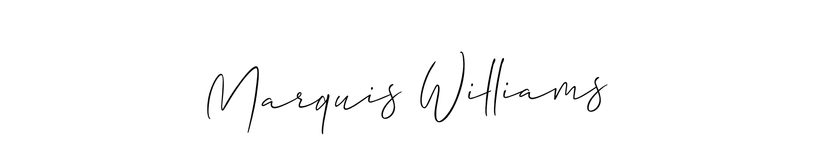 Use a signature maker to create a handwritten signature online. With this signature software, you can design (Allison_Script) your own signature for name Marquis Williams. Marquis Williams signature style 2 images and pictures png