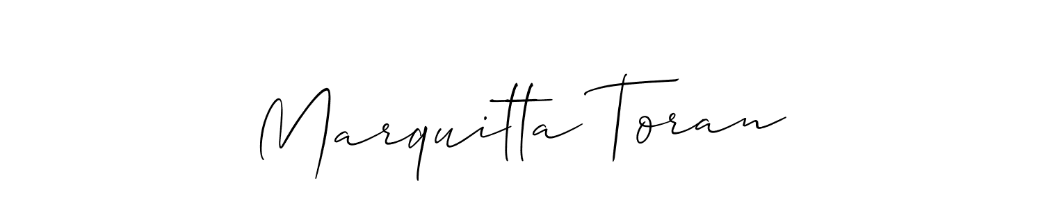 Make a beautiful signature design for name Marquitta Toran. With this signature (Allison_Script) style, you can create a handwritten signature for free. Marquitta Toran signature style 2 images and pictures png