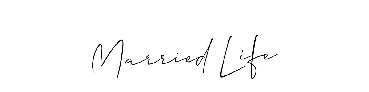 Use a signature maker to create a handwritten signature online. With this signature software, you can design (Allison_Script) your own signature for name Married Life. Married Life signature style 2 images and pictures png