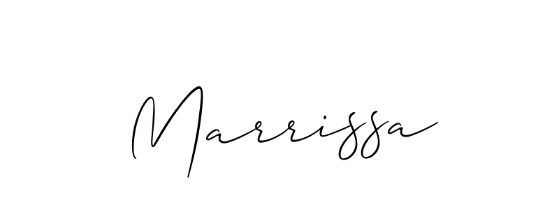 How to make Marrissa signature? Allison_Script is a professional autograph style. Create handwritten signature for Marrissa name. Marrissa signature style 2 images and pictures png