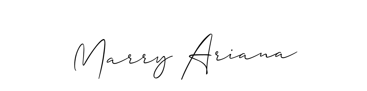 Allison_Script is a professional signature style that is perfect for those who want to add a touch of class to their signature. It is also a great choice for those who want to make their signature more unique. Get Marry Ariana name to fancy signature for free. Marry Ariana signature style 2 images and pictures png
