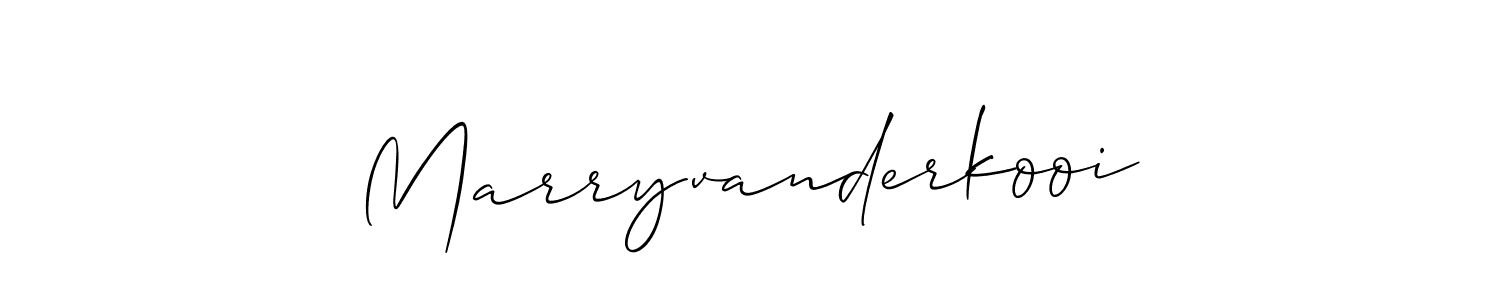 Design your own signature with our free online signature maker. With this signature software, you can create a handwritten (Allison_Script) signature for name Marryvanderkooi. Marryvanderkooi signature style 2 images and pictures png