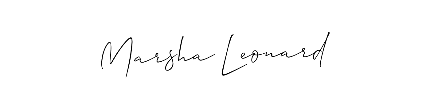 How to make Marsha Leonard signature? Allison_Script is a professional autograph style. Create handwritten signature for Marsha Leonard name. Marsha Leonard signature style 2 images and pictures png