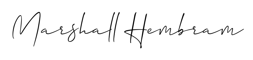 Create an unforgettable impression when signing with Marshall Hembram name styled in Allison_Script typography. 100% free online generator. Marshall Hembram signature style 2 images and pictures png