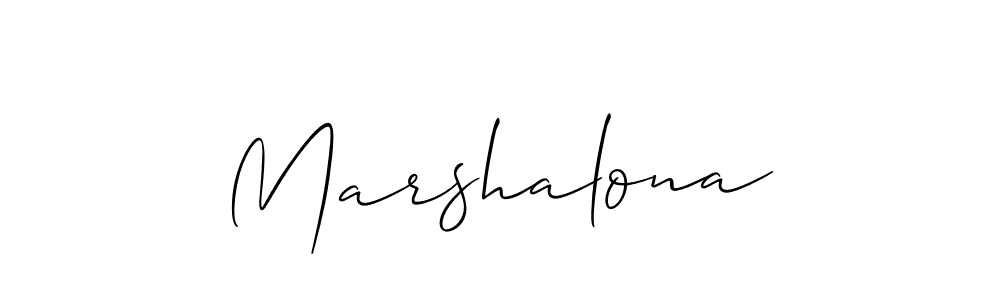 How to make Marshalona signature? Allison_Script is a professional autograph style. Create handwritten signature for Marshalona name. Marshalona signature style 2 images and pictures png